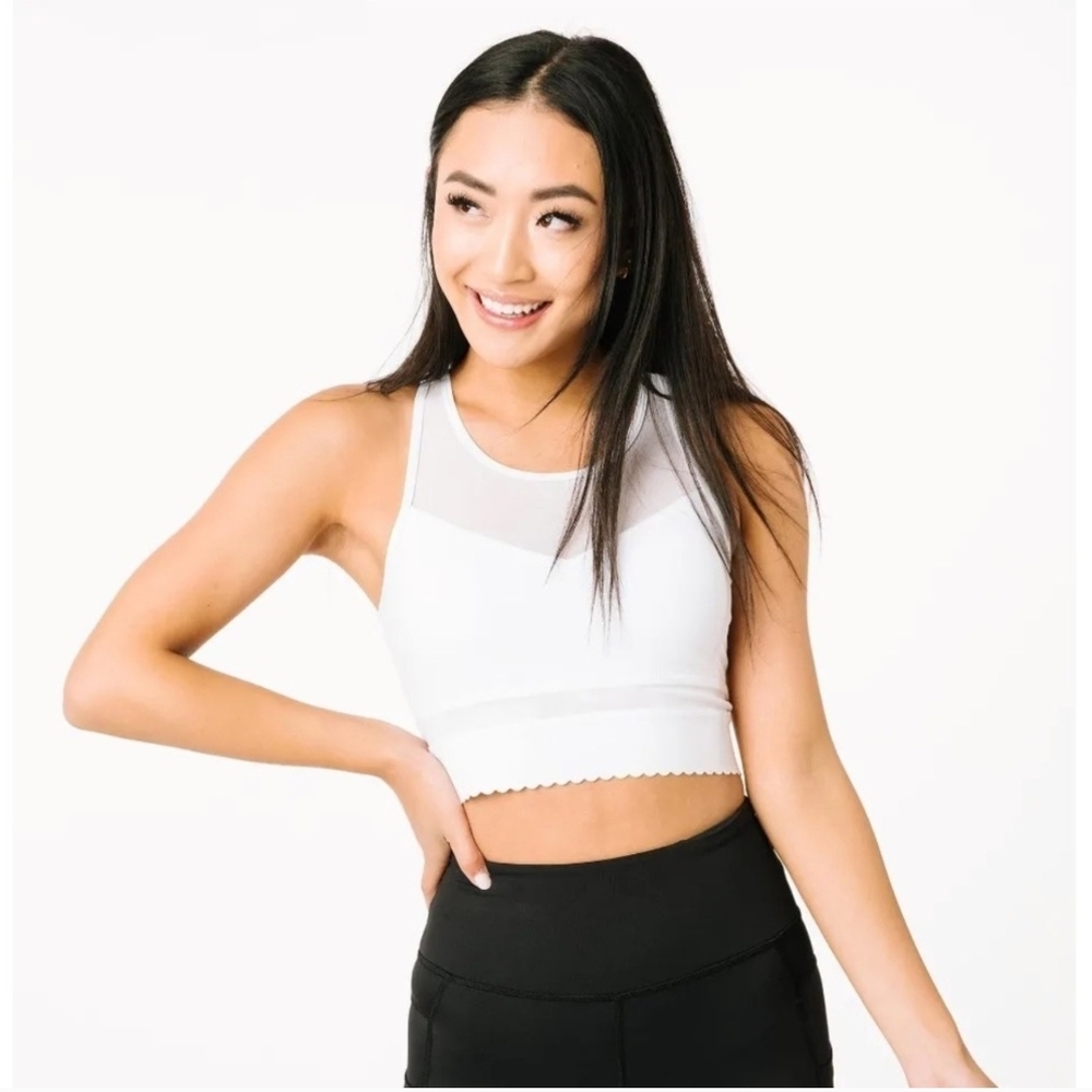 Zyia White Star Mesh Bra